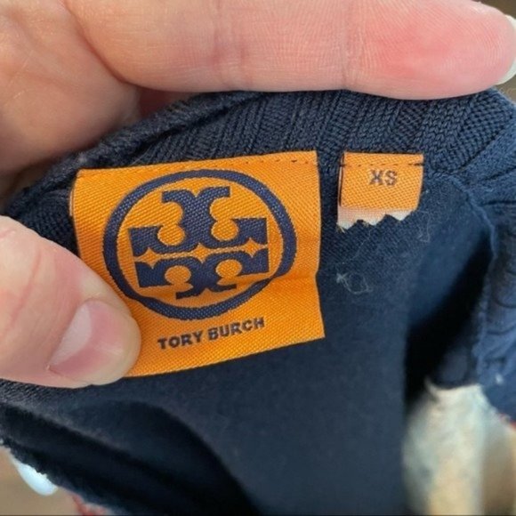 Tory Burch Blue Red Pattern Sweater - Picture 6 of 13